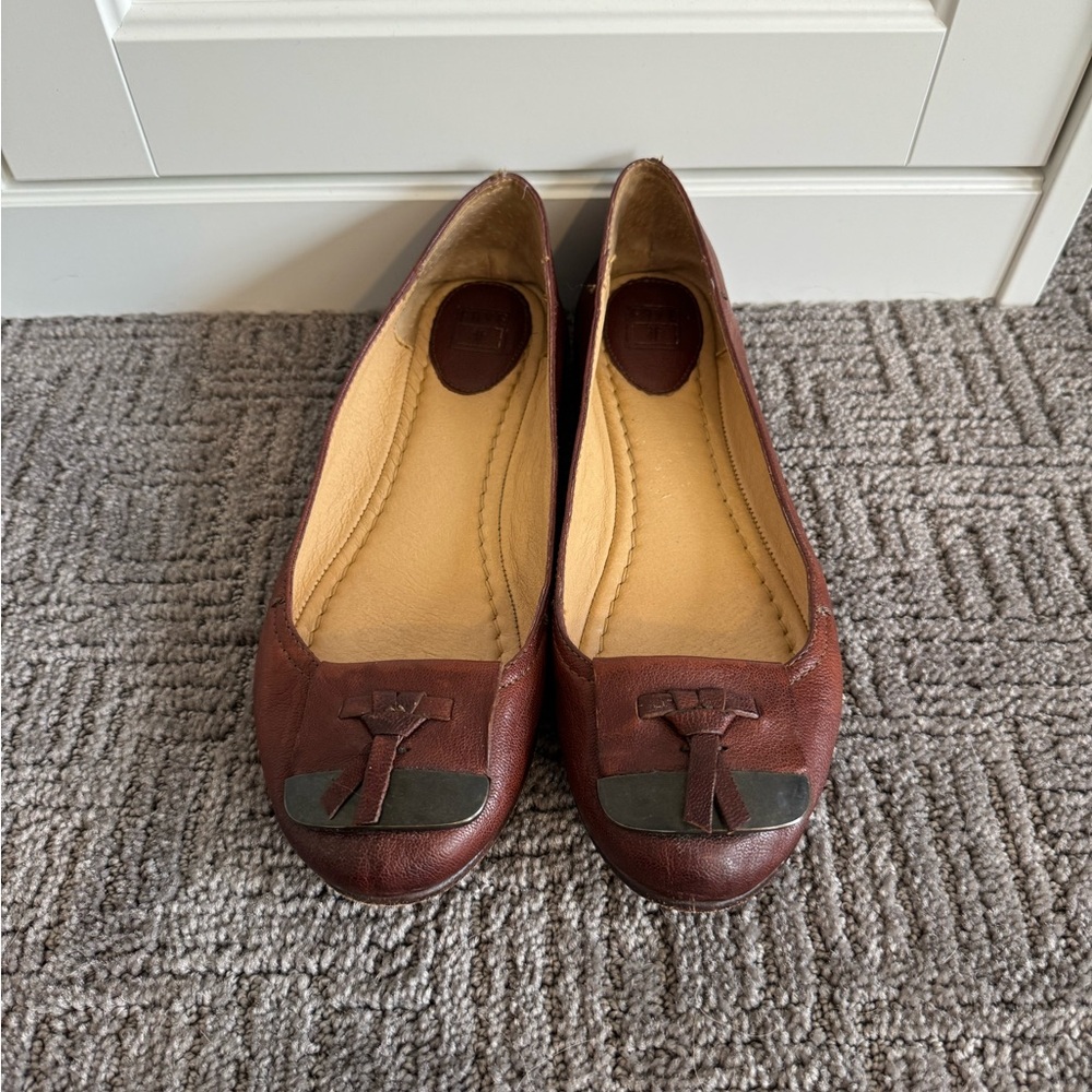 Frye Brown Leather Women's Flats